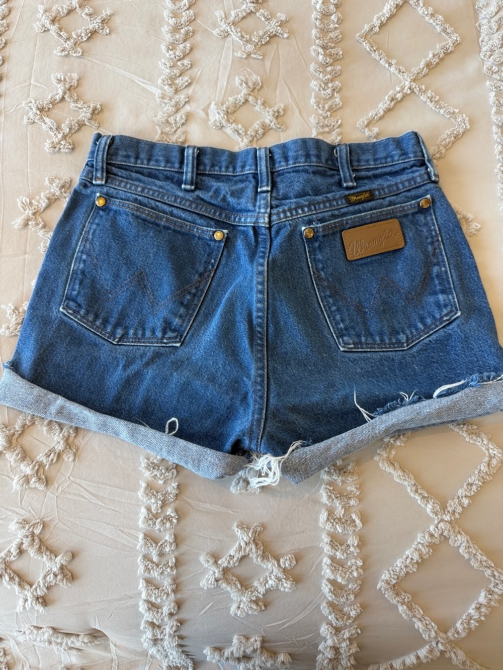 Wrangler Rolled-Hem Blue Denim Shorts